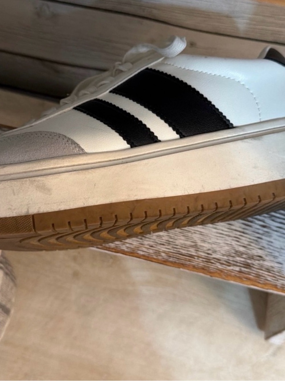 White and Black Platform Sneakers - Casual platform sneaker - Picture 3 of 6